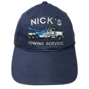 KC Caps Nick's Towing Service Truck Blue One Size Baseball Cap Hat Strapback
